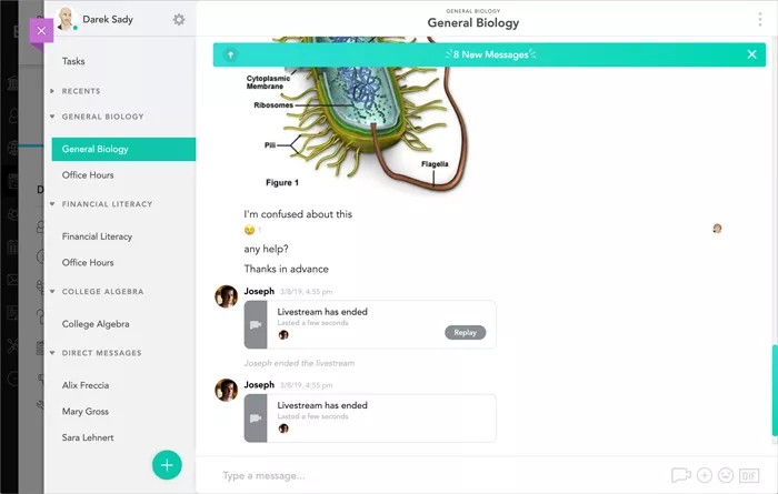 تراكب Pronto في مقرر Blackboard الدراسي.