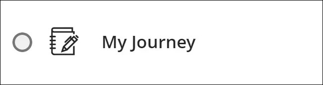 Unfilled circle next to journal content