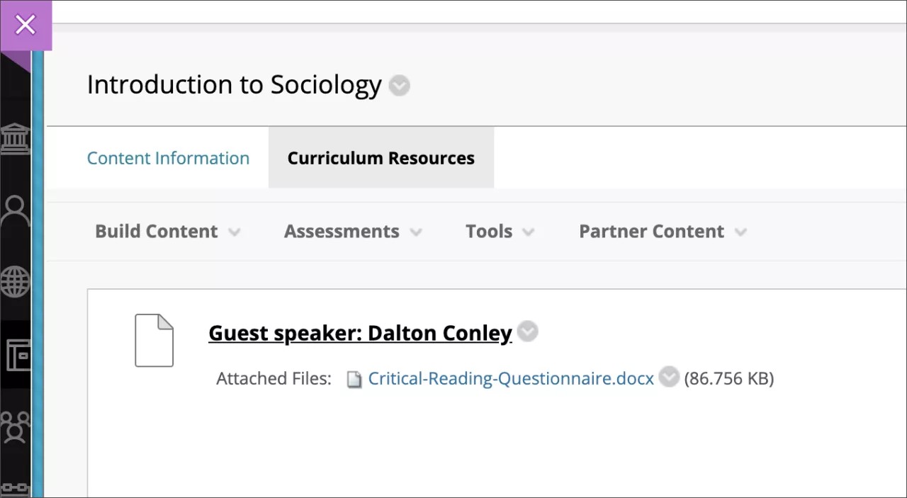 Blank page in the content list, where you can add and edit content