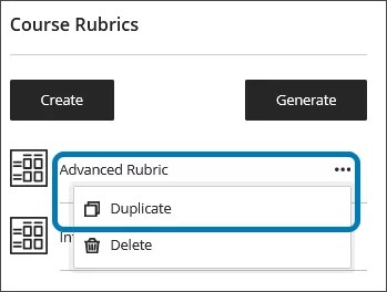 Image of the More options menu highlighted with the Duplicate option in the dropdown