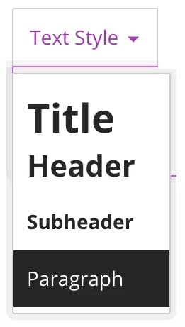 Select paragraph or header style