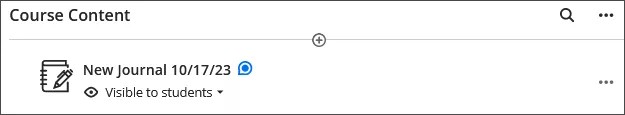 Un travail de journal sur la page Contenu du cours. À partir de là, vous pouvez ouvrir le travail de journal.
