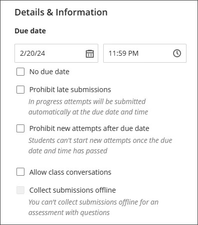 Painel de Detalhes e informações