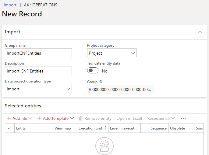 Import form