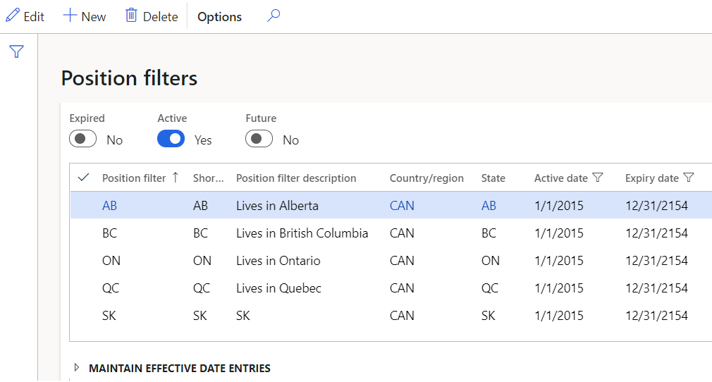Position Filters
