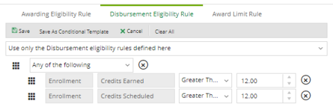 Disbursement Eeligibility Rule