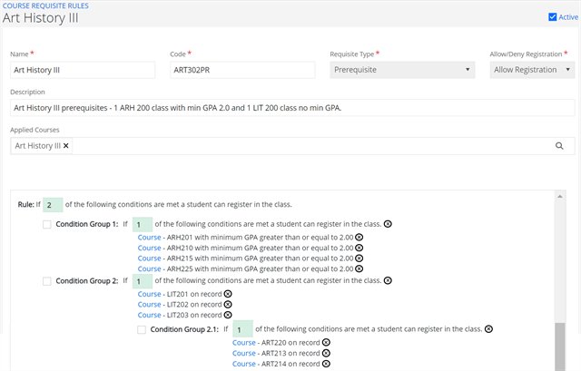 Shows an example of nested conditions. 