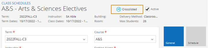 Cross listed courses
