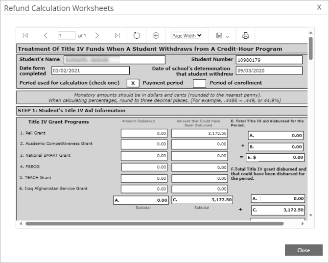 Refund Calculation Worksheets