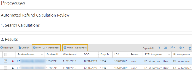 Refund Calculation Toolbar