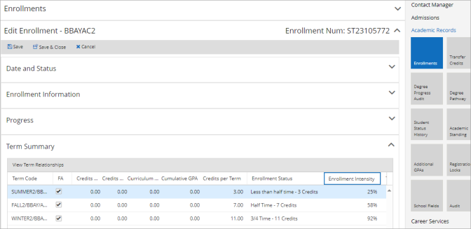 Edit Enrollment