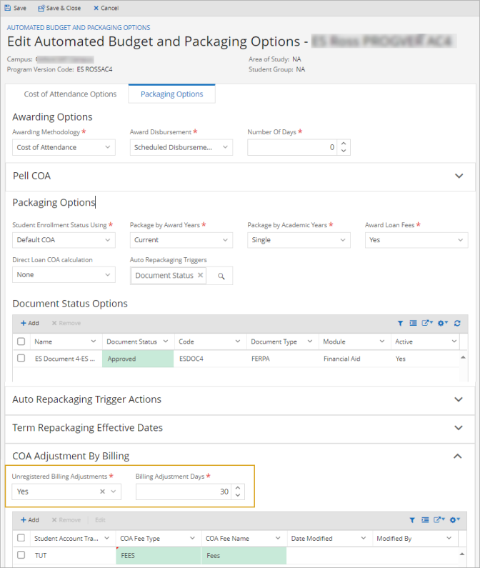Unregistered Billing Adjustments