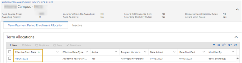 Allocation link