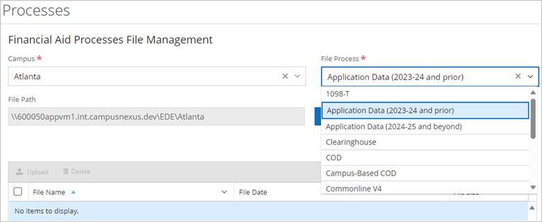 Financial Aid Processes File Management
