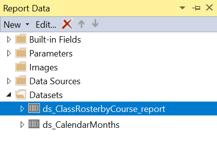 Dataset in the SSRS report