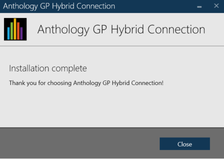 Shows the dialog for installation complete. 