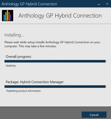 Shows the dialog for showing the installation progress. 
