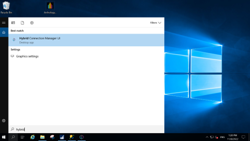 Shows the hybrid connection dialog. 