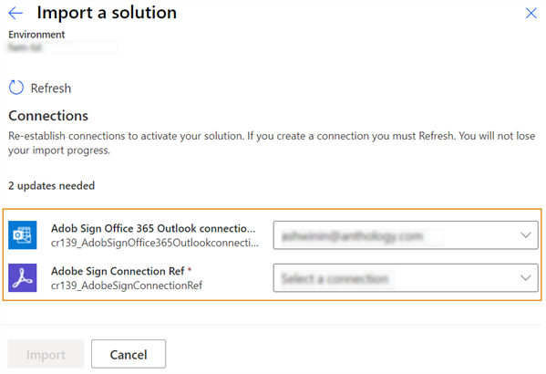 Shows the Import dialog. 