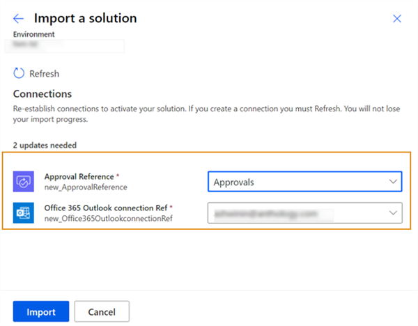 Shows the Import dialog. 