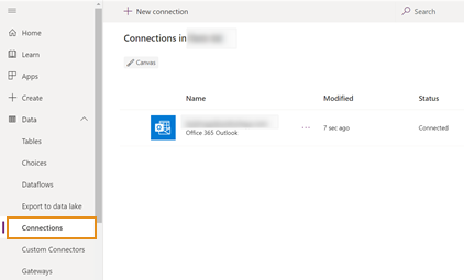 Shows the Connections page.