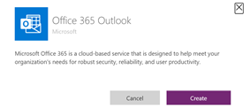 Shows the Office 365 dialog. 