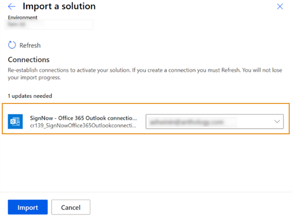 Shows the Import dialog. 
