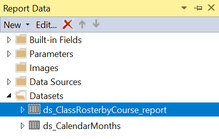 Dataset in the SSRS report