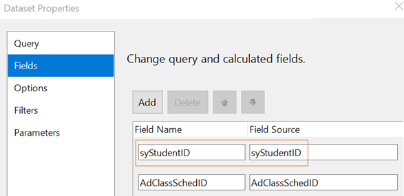 SyStudentID field values
