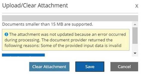Upload Document Error Using OnBase