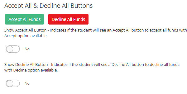 Accept All and Decline All Button configuration