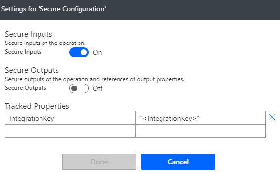 Adobe Esign Flow Secure Configuration Details.