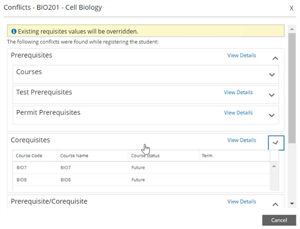 Shows the conflict dialog. 