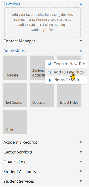 Add to Favorites - Context Menu