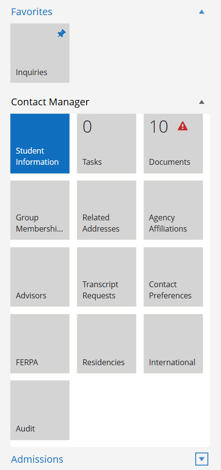 Student Information Tile