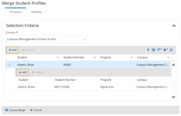 Merge Student Profiles
