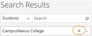 Shows option for deselecting all campuses.
