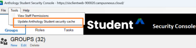 Update Anthology Student Security Cache