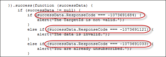 Response codes