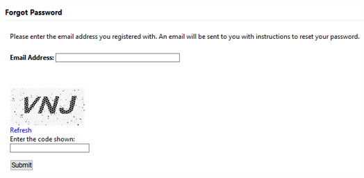 Forgot password reset