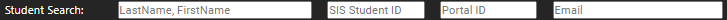 Student Search bar