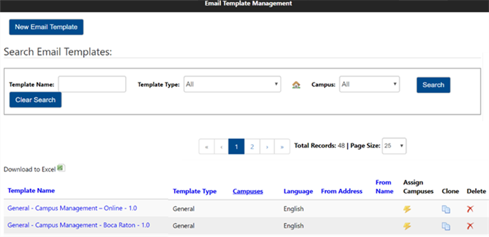 Email Template Management
