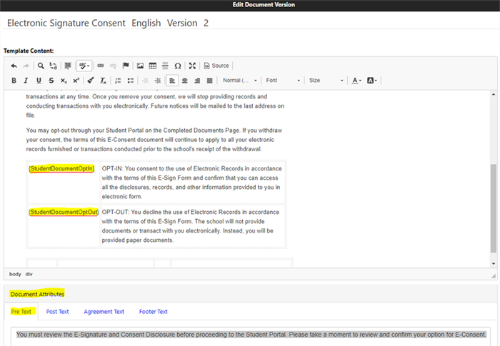 Edit Document Version