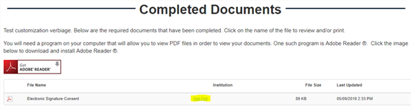 Completed Documents