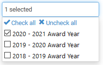 Filter by award year