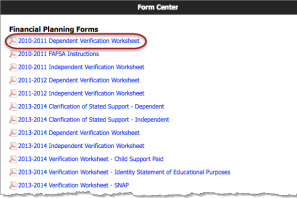 Form Center Links