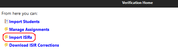 Import ISIR