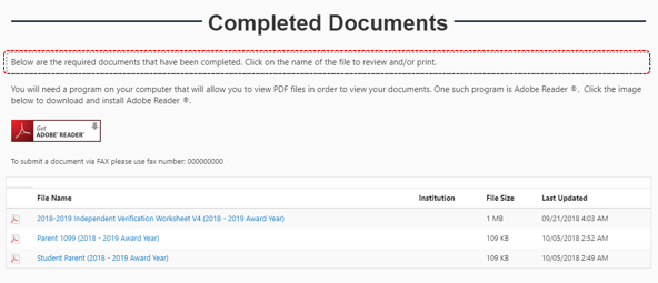 Completed Documents
