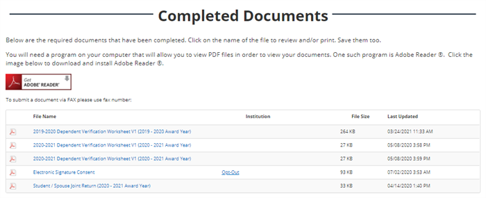 Completed Documents