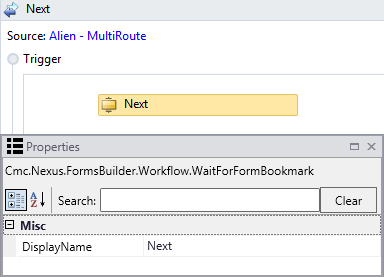 Next trigger - WaitForFormBookmark
